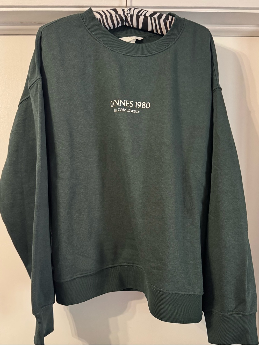 H & M Cannes 1980 Green Crewneck Sweatshirt